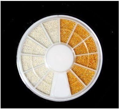 350Buy Gold &amp; Silver Caviar Bean Bead metal Steel Bead Nail Art Decoration for Acrylic Nail