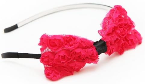 Best of Chums Hair Accessories Mesh Bow Head Band (Fuschia)