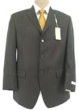 Michael Kors Mens Single Breasted 3 Button Brown Pinstripe Wool Suit - Size 42S