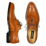 Pakerson Men's Brown Italian Hand Made Leather Oxford Shoes