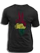 Omni Peace Africa Rasta Washed Black Men's T-shirt Tee