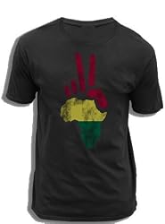 Omni Peace Africa Rasta Washed Black Men's T-shirt Tee