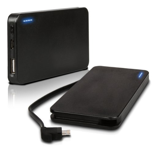 Photive iPhone 5 Portable Battery Charger with Built in Lightning Cable. Ultra Capacity 3000 mAH Rechargable Lithium Polymer battery charger for iPhone 5