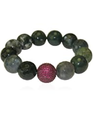Ruby Gemstone Beads Cord Bracelet .925 Sterling Silver Fashion Jewelry