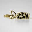 Bejeweled Digital USB 1.0/2.0 Enameled Keychain with 2GB Flash Memory/Drive, Black White Mosaic