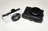 Leather Camera Case Bag for Olympus XZ-1 (Black)