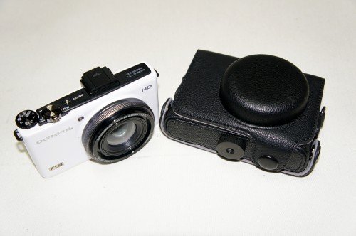 Leather Camera Case Bag for Olympus XZ-1 (Black)