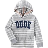 オシュコシュ OSHKOSH/ ストライプ フードティ グレー トップス長袖Tシャツ 5歳【並行輸入】