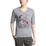 (タイムリーワーニング)TIMELY WARNING アップルガール柄5分袖プリントTEE 2551015 002CHA チャコール M