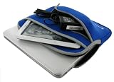 Netbook Neoprene Sleeve Case for MSI Wind U120-020US 10-Inch (Invisible Zipper Tri-Pocket - Dark Blue)