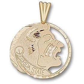 Click here to buy Florida State Seminoles Diamond Cut Head Pendant - 14KT Gold Jewelry by Logo Art.
