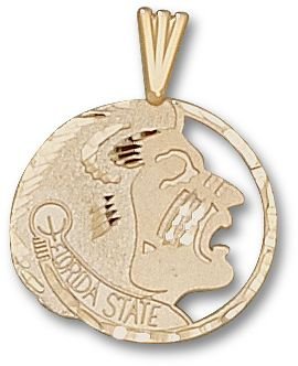 Click here to buy Florida State Seminoles Diamond Cut Head Pendant - 14KT Gold Jewelry by Logo Art.