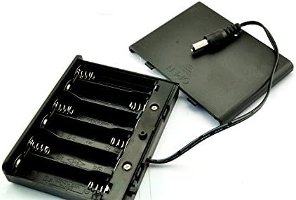 PHISCALE 1 Piece 6 X AA Battery Holder 9V with Cover Switch and DC Connector
