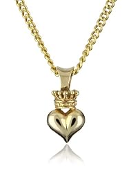 King Baby 18K Vermeil 3D Crowned Heart Pendant Necklace