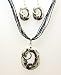Black & White Swirl Earrings and Pendant On An Extendable Rope 16/18