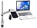 Mount-It! MI-75901 Full Motion Adjustable Height, Articulating, Tilting, Rotating, Desk Table Mount Stand for Laptops and Notebooks with Vented Laptop, Mouse Pad and Holder, Grommet Base, Silver