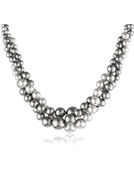 Colored Simulated Three Strand Twisted Pearl Necklace, 18"