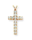 14k AA Diamond Cross Pendant