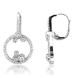 14k White Gold Circle Drop Diamond Earrings (H-I, SI-I, 0.50 carat)