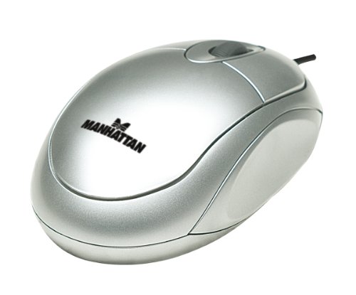 Manhattan MH1 Optische Mini Maus (USB, Drei Buttons mit Scroll Rad, 1000 dpi) silber/silbe Preisvergleich