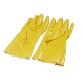 Chemical Anti Acid Alkali Industry Working Gloves Yellow Pair