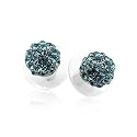 Blue Crystal Ball Stud Earrings Fashion Jewelry