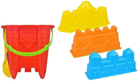 5 Piece Sand Castle Building Starter Kit Includes Large Bucket, Shovel and Three (3) Sand Molds