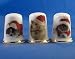 Porcelain China Collectable - Set of Three Thimbles - Christmas Pets