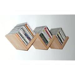 Zickzack-Regal Buche natur, Treppenregal, CD-Regal aus Massivholz