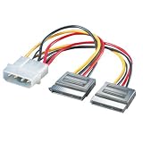 Internal PC Y Splitter Power Cable, 1 x 4 pin Molex 5.25 to 2 x SATA Connectors