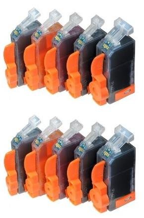10 Stück = 2x kpl. Set kompatible Patronen PGI-525/CLI-526 Canon Pixma MG6150 Patronen mit Chip Kein Umbau und resetten des alten Chips mehr nötig!!!! Kein Adapter notwendig! Einfach einsetzen und drucken!!!! Füllstandsanzeige