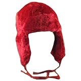 WINTER SKI FUR TROPPER TRAPPER PILOT HUNTER HAT RED