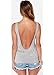 Women's O Neck Backless Sexy Black Short T Shirt Tank Top Gray M