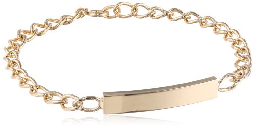 Cheap Girls Jewelry 14k Yellow Gold Filled Childrens Rectangular ID Bracelet, 6.25" For Sale
