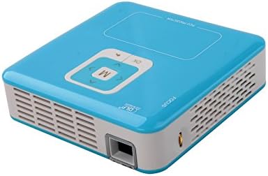 Wifi Android 5.0 Operating System Quad-core Support 1080p Bluetooth DLP LED Mini Wallet Pocket 295g Built- In Battery 6000 mAh Rechargeable and portable Pico Projector(Blue) for Iphone Ipad/andorid Smart Phone Support Miracast DLNA