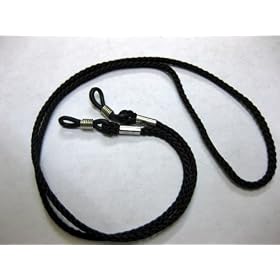 2 x BLACK NECK CORD LANYARD GLASSES STRAP SPECTACLE HOLDER
