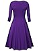 Laksmi Womens Retro Style V Neck 3/4 Sleeve High Waist Ruched Dress