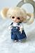 JD203 3-4inch Twin Pony Lati White Mohair BJD Wigs Tiny Doll Accessories (Blond)