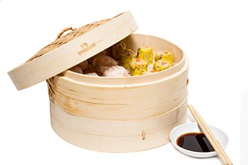 BambooKong 3-piece Bamboo Steamer, 10 Inch