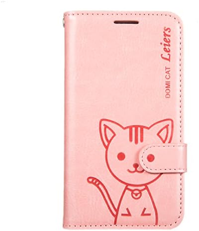 "Hello Deere" "Leiers Domi Cat" Series Wallet Style Soft Cover for iPhone 6 (4.7 Inch Screen) - Pink (HD-DMMI6-4.7-5)