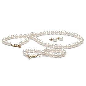 7.5 8.0 mm White Freshadama Freshwater Pearl Set 7.5-8.0 mm White