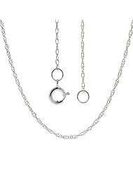 14K Solid White Gold Rope Chain 18 Inches Long Width 0.50mm Made In Usa