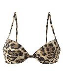 Spiegel Leopard Print Molded Bikini Swimsuit Top