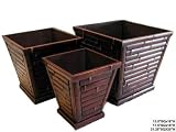 Bamboo Square Taprd Planter Set of 3