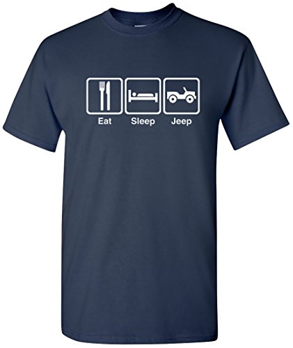 Eat Sleep Tee Men's Eat Sleep Jeep T-Shirt Medium Navy