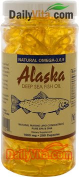 Omega 3,6,9 Alaska Deep Sea Fish Oil 1000mg 200 Softgels
