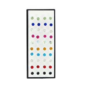 Ensemble de 20 paires de boucles d'oreilles plaqué or blanc, assortiment de différentes couleurs , par KurtzyTM