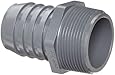 Spears PVC Tube Fitting, Adapter, Schedule 40, Gray, Barbed x NPT Male