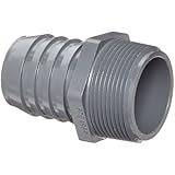 Spears PVC Tube Fitting, Adapter, Schedule 40, Gray, Barbed x NPT Male