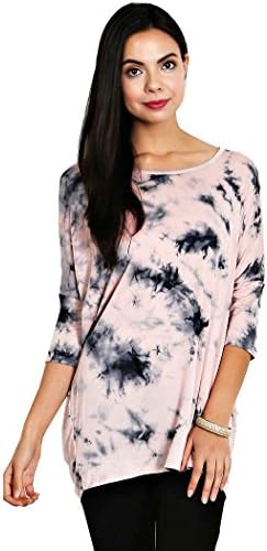 Rack29 Women's Tie Dye Wahsed Ombre Printe Knit Short Sleeve Tunic Top Large EEE